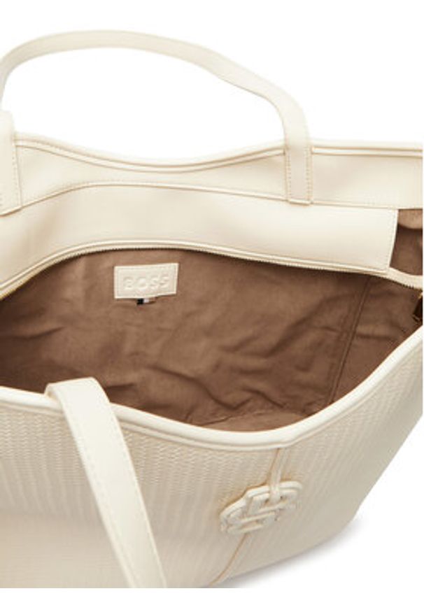 BOSS Torebka HUGO BOSS-50563192 Écru. Kolor: kremowy. Materiał: skórzane