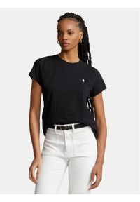 Polo Ralph Lauren T-Shirt 211898698007 Czarny Regular Fit. Typ kołnierza: polo. Kolor: czarny. Materiał: bawełna
