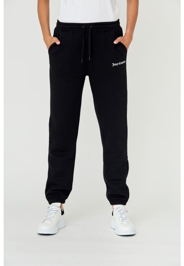 Juicy Couture - JUICY COUTURE Czarne damskie spodnie Sora, Rozmiar M. Kolor: czarny. Materiał: bawełna, guma