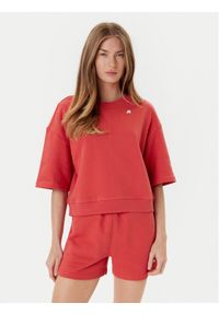 K-Way Bluza Gwen K7127ZW Czerwony Comfort Fit. Kolor: czerwony. Materiał: bawełna