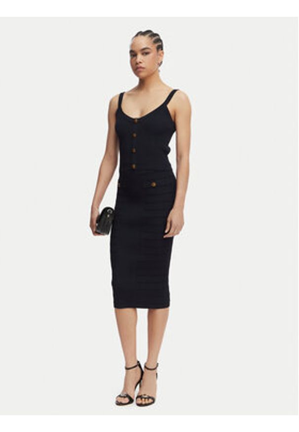 Guess Spódnica mini W5YD66 Z0130 Granatowy Slim Fit. Kolor: niebieski. Materiał: wiskoza