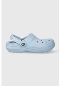 Crocs klapki Classic Lined Clog damskie kolor niebieski 203591. Nosek buta: okrągły. Kolor: niebieski. Materiał: materiał #4