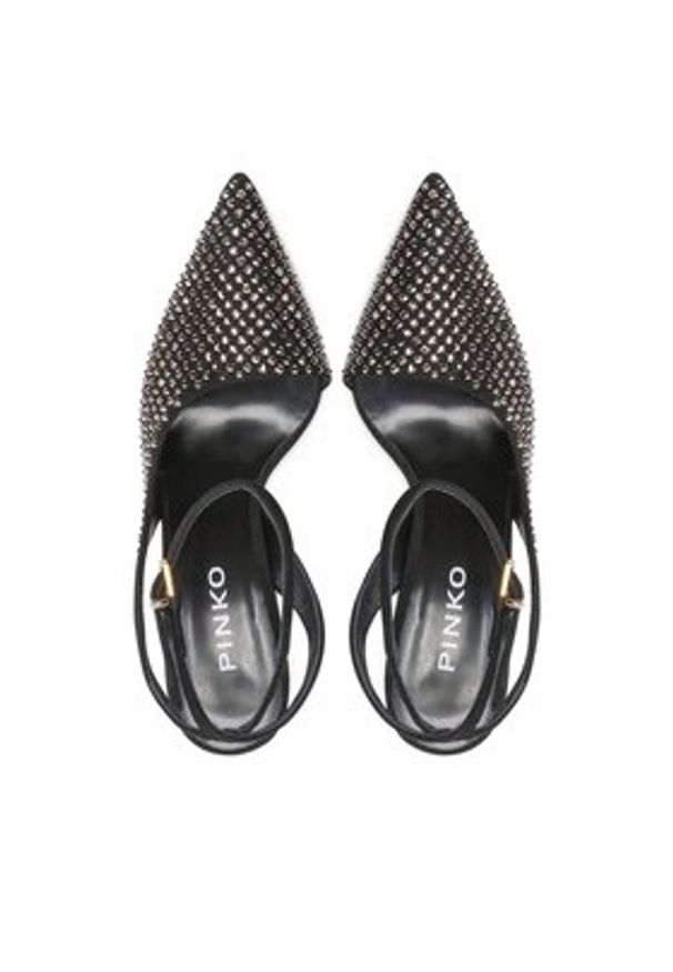 Pinko - PINKO Sandały Lisette Slingback PE 23 BLKS1 100566 A0N6 Czarny. Kolor: czarny. Materiał: zamsz, skóra