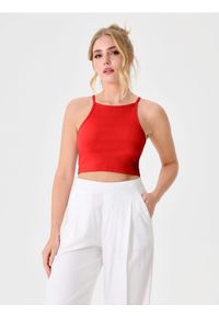 Sinsay - Crop top na ramiączkach - czerwony. Kolor: czerwony. Długość rękawa: na ramiączkach #1