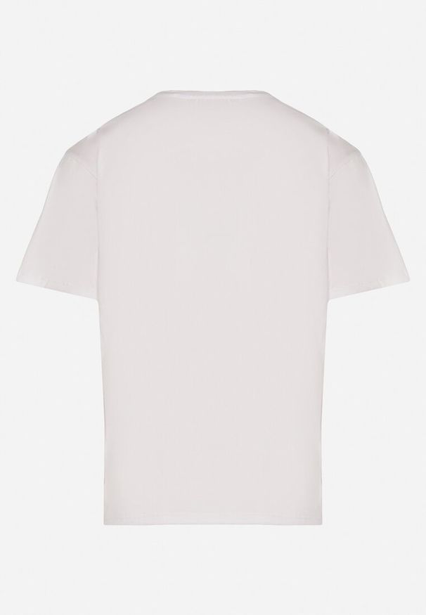 Born2be - Biała Koszulka Bawełniana z Nadrukiem Junikobia. Kolor: biały. Materiał: bawełna. Wzór: nadruk