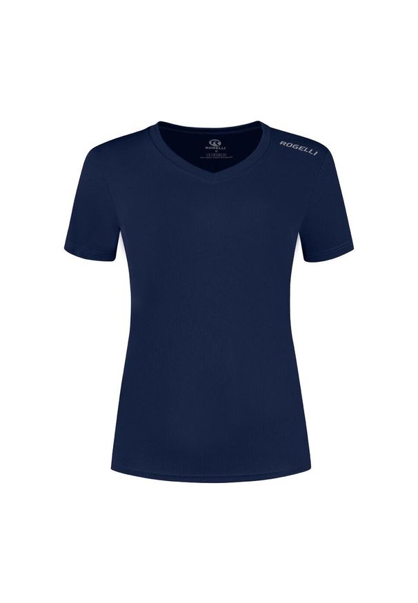 ROGELLI - Damska koszulka z krótkim rękawem Rogelli Promo. Kolor: niebieski. Długość rękawa: krótki rękaw. Długość: krótkie