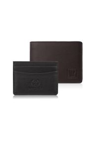 PAOLO PERUZZI - Zestaw prezentowy dla niego portfel męski skórzany T-67 i etui na karty T-151 Paolo Peruzzi ZUP-147-BR. Kolor: brązowy. Materiał: skóra #1