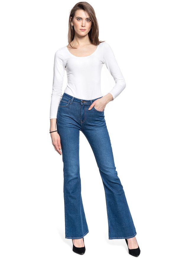 Lee - LEE BREESE DAMSKIE SPODNIE JEANSOWE FLARE L32YRONR 112107771