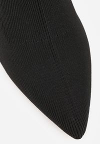 Renee - Czarne Wsuwane Botki na Stożku z Dopasowaną Cholewką Lerinelle. Okazja: na co dzień, do pracy. Zapięcie: bez zapięcia. Kolor: czarny. Szerokość cholewki: normalna. Obcas: na stożku. Styl: casual, elegancki. Wysokość obcasa: średni #3