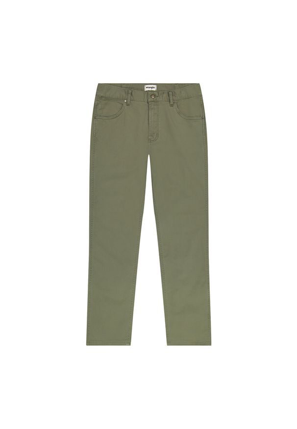 Wrangler - WRANGLER GREENSBORO MĘSKIE SPODNIE MATERIAŁOWE MATERIAŁ OLIVE W112350800