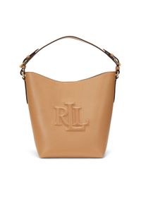 Lauren Ralph Lauren - LAUREN RALPH LAUREN Torebka Medium Witley Leather Bucket Bag 431950855008 Brązowy. Kolor: brązowy. Materiał: skórzane