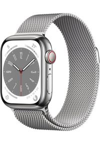 APPLE - Smartwatch Apple Watch 8 GPS + Cellular 41mm Silver Stainless Steel Srebrny (S7181338). Rodzaj zegarka: smartwatch. Kolor: srebrny