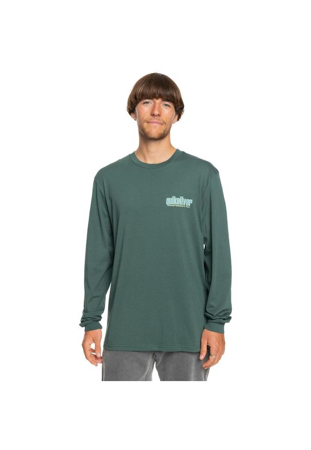 Quiksilver - Koszulka z długim rękawem dla Mężczyzn THREE TREE Zielony. Kolor: zielony. Materiał: materiał, bawełna. Długość rękawa: długi rękaw. Długość: długie. Wzór: nadruk