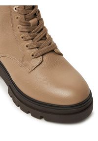 TOMMY HILFIGER - Tommy Hilfiger Botki Bicolor Leather Lace-Up FW0FW08160 Beżowy. Kolor: beżowy. Materiał: skóra #5