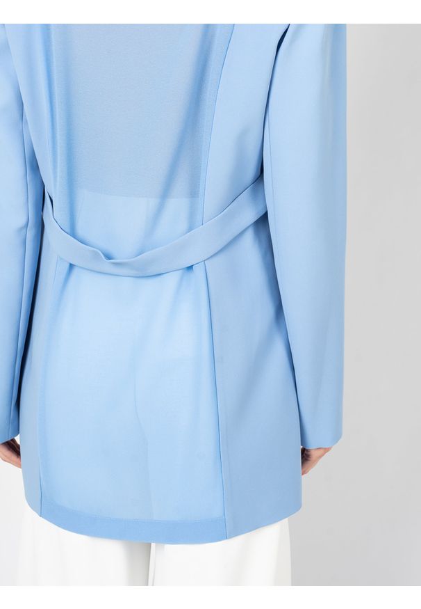 Patrizia Pepe Marynarka | 2S1461/A049 | Kobieta | Niebieski. Okazja: na co dzień. Kolor: niebieski. Materiał: poliester, elastan. Długość: długie. Styl: casual, elegancki, klasyczny