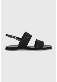 Calvin Klein sandały SQUARED SANDAL HE damskie kolor czarny HW0HW01496. Zapięcie: klamry. Kolor: czarny. Materiał: materiał, skóra, guma, włókno #1