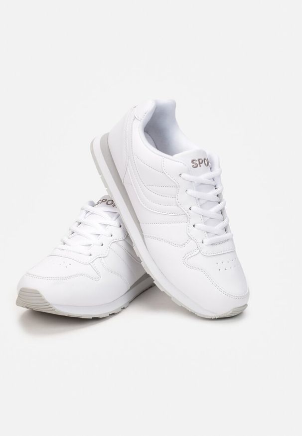 Born2be - Białe Buty Sportowe Laodosa. Okazja: na co dzień. Wysokość cholewki: przed kostkę. Kolor: biały. Materiał: materiał. Szerokość cholewki: normalna. Wzór: aplikacja, napisy, haft