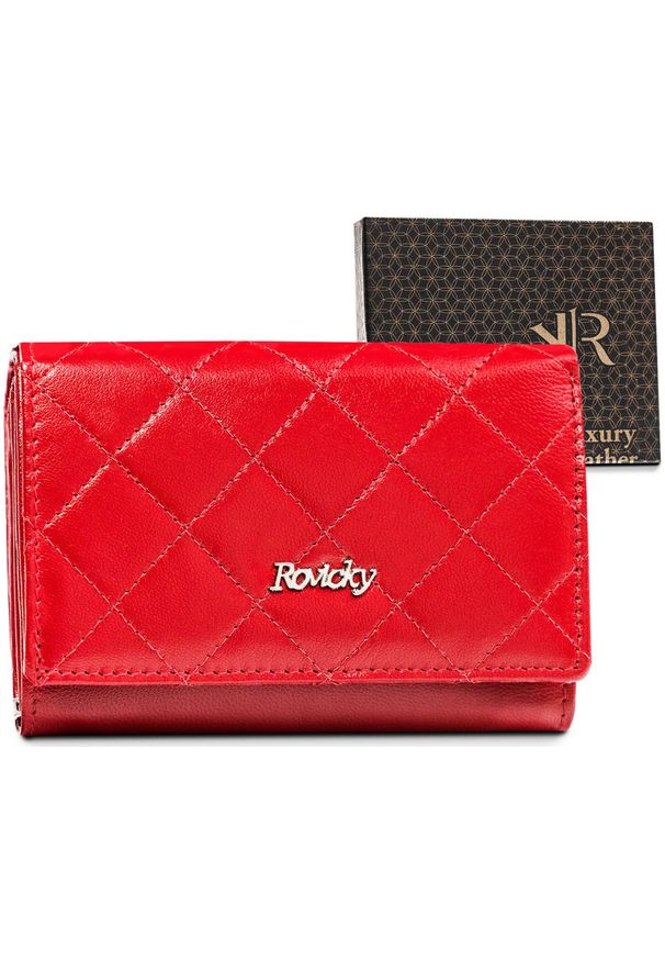 ROVICKY - Portfel pikowany Rovicky czerwony R-RD-02-GCL-Q-37. Kolor: czerwony
