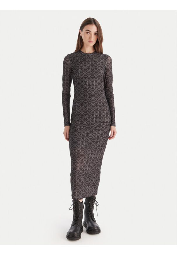 Hugo - HUGO Sukienka codzienna Nastan 50542400 Czarny Slim Fit. Okazja: na co dzień. Kolor: czarny. Materiał: syntetyk. Typ sukienki: proste. Styl: casual