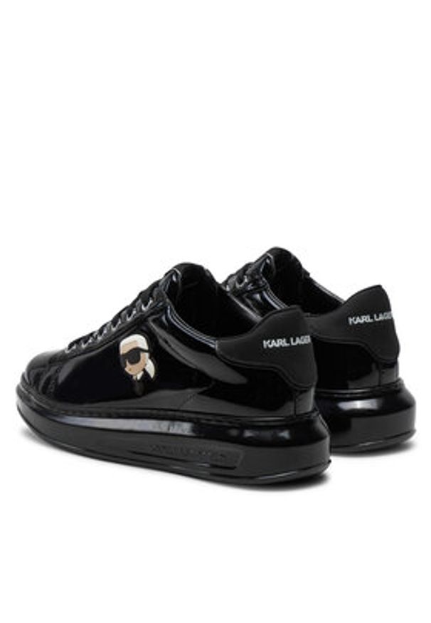 Karl Lagerfeld - KARL LAGERFELD Sneakersy KL62531U Czarny. Kolor: czarny. Materiał: lakier, skóra