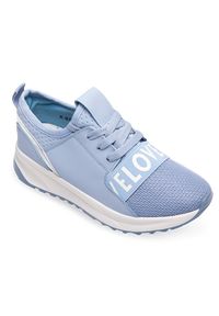 Ideal Shoes - Buty sport damskie IdealShoes X-9703 Niebieskie. Kolor: niebieski. Materiał: materiał, tworzywo sztuczne. Obcas: na obcasie. Wysokość obcasa: niski. Sport: turystyka piesza #2