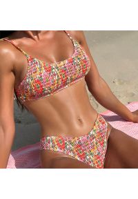 Intica - Bikini prążkowane elastyczne na lato plażowe Verona. Kolor: wielokolorowy. Materiał: prążkowany. Wzór: prążki