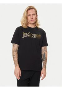 Just Cavalli T-Shirt 76OAHG15 Czarny Regular Fit. Kolor: czarny. Materiał: bawełna