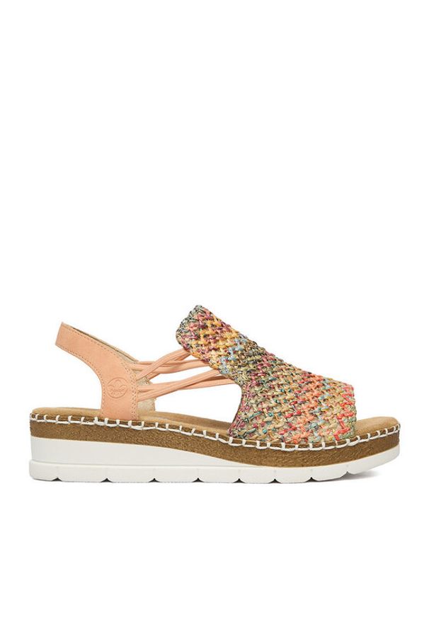 Rieker Sandały CEO-V1241-90 Kolorowy. Materiał: materiał. Wzór: kolorowy