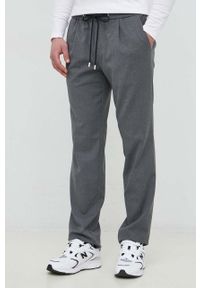 Sisley spodnie męskie kolor szary proste. Kolor: szary. Materiał: tkanina #1