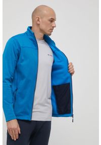 Jack Wolfskin bluza sportowa Horizon męska gładka. Kolor: niebieski. Materiał: skóra, polar, materiał. Wzór: gładki. Styl: sportowy