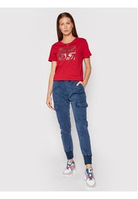 Pepe Jeans T-Shirt Zeldas PL505037 Czerwony Regular Fit. Kolor: czerwony. Materiał: bawełna