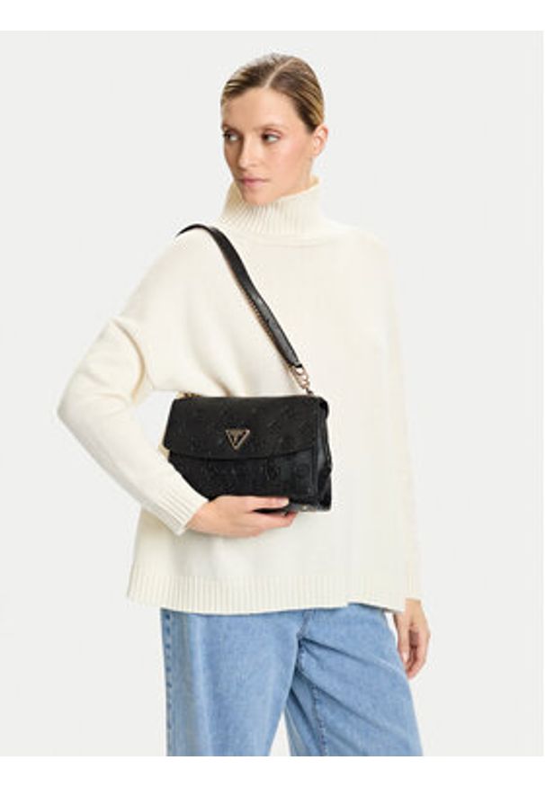 Guess Torebka Cresidia II HWPD98 88210 Czarny. Kolor: czarny. Materiał: skórzane
