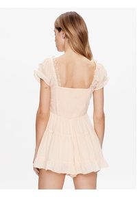 BDG Urban Outfitters Kombinezon BDG LILLY LACE PLAYSUIT 76465715 Écru V-Neck Fit. Materiał: wiskoza #5