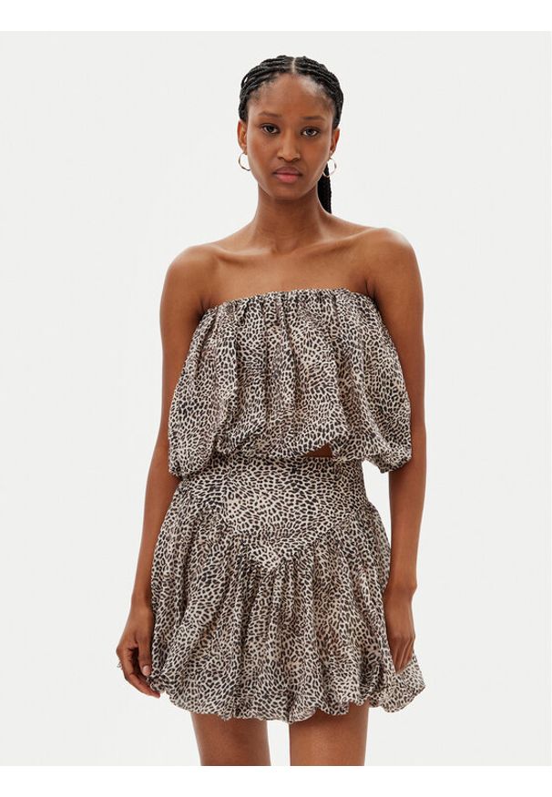 BARDOT - Bardot Bluzka Lissett Printed 59795TB Brązowy Relaxed Fit. Kolor: brązowy. Materiał: syntetyk