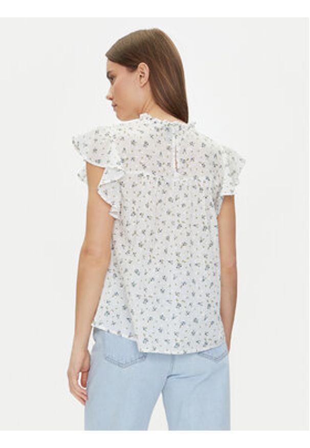 Vero Moda Bluzka Trine 10301205 Biały Standard Fit. Kolor: biały. Materiał: bawełna