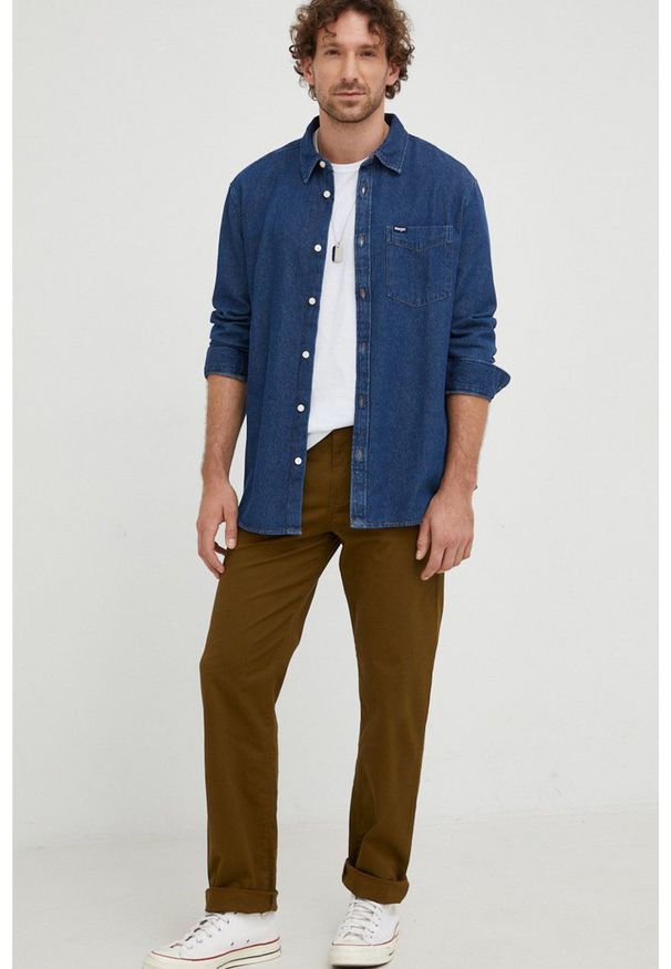 Wrangler - WRANGLER DENIM SHIRT MĘSKA KOSZULA JEANSOWA W5B9LW023 112321159. Materiał: denim, jeans