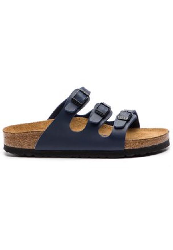 Birkenstock Klapki Florida Bs 0554713 Granatowy. Kolor: niebieski. Materiał: skóra