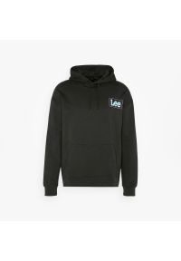 Lee - LEE LOOSE LOGO HOODIE MĘSKA BLUZA Z KAPTUREM LOGO WASHED BLACK LL17FTON. Typ kołnierza: kaptur #5