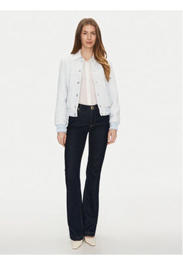 Guess Kurtka bomber W5RL10 WGVH2 Niebieski Regular Fit. Kolor: niebieski. Materiał: bawełna