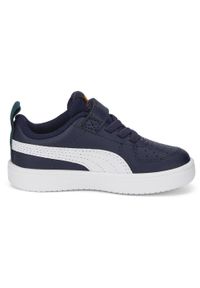 Buty Puma Rickie Ac Inf, Dzieci. Zapięcie: rzepy. Kolor: niebieski. Materiał: guma, syntetyk, tkanina, materiał. Szerokość cholewki: normalna. Sport: turystyka piesza