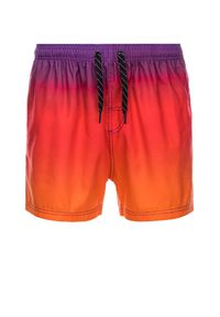Ombre Clothing - Kąpielówki męskie efekt ombre - pomarańczowe V17 - Rozmiar: XL. Kolor: pomarańczowy. Materiał: poliester, materiał. Wzór: gładki #7