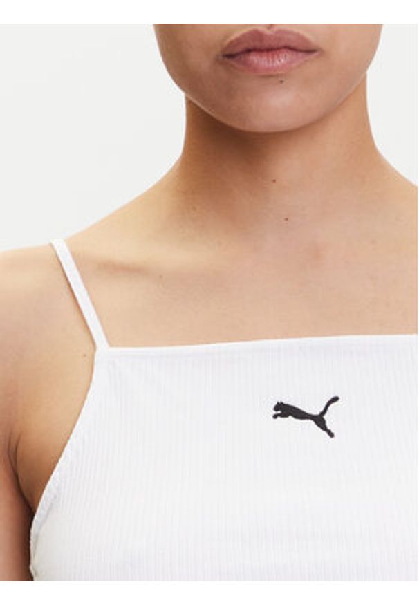 Puma Top Ess 629771 Biały Slim Fit. Kolor: biały. Materiał: bawełna
