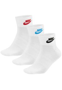 Nike - Skarpety Za Kostkę Unisex Adult Everyday Essential (zestaw 3 Sztuk). Kolor: czerwony, niebieski, wielokolorowy, biały. Sport: turystyka piesza