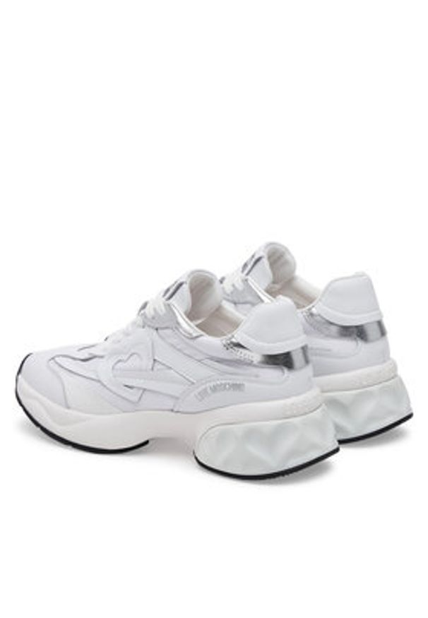 Love Moschino - LOVE MOSCHINO Sneakersy JA15326G1MIQE10A Biały. Kolor: biały. Materiał: skóra