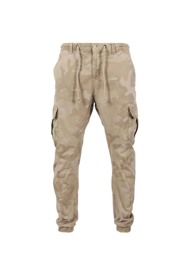 Urban Classics - Męskie Spodnie Joggingowe Camo Cargo. Kolor: brązowy, zielony, wielokolorowy