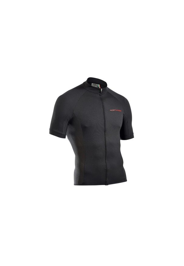 Koszulka rowerowa męskie NORTHWAVE FORCE FULL ZIP JERSEY SHORT SLEEVE. Kolor: czarny. Materiał: jersey. Sport: kolarstwo