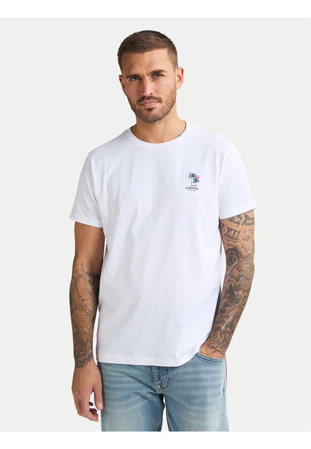 Petrol Industries T-Shirt M-1050-TSR644 Biały Regular Fit. Kolor: biały. Materiał: bawełna