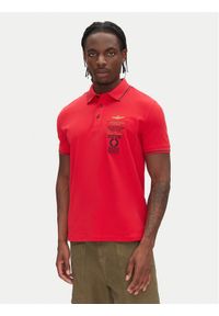 Aeronautica Militare Polo 251PO1853P191 Czerwony Regular Fit. Typ kołnierza: polo. Kolor: czerwony. Materiał: bawełna