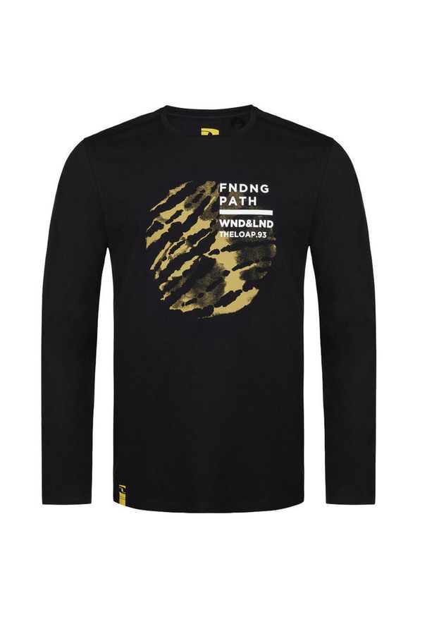 MEN'S HEALTH - Koszulka męska Loap Aldar z długim rękawem, czarna, 2XL. Okazja: na co dzień. Kolor: czarny, pomarańczowy, wielokolorowy. Materiał: elastan, bawełna. Długość rękawa: długi rękaw. Długość: długie. Wzór: nadruk. Styl: casual