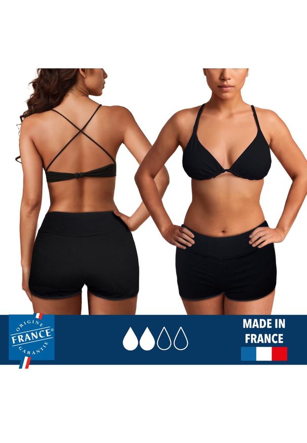 PLIM UNDERWEAR - Menstruacyjne szorty kąpielowe – średnia chłonność. Kolor: czarny